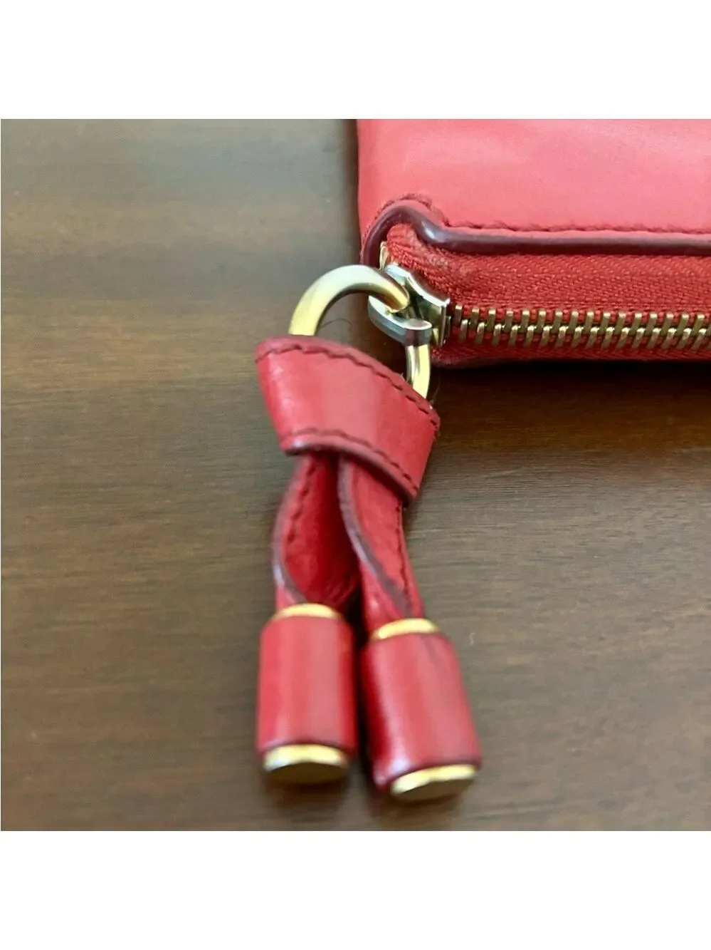 Chloé Marcie Red Leather Long Zip Around Wallet/Great Condition
